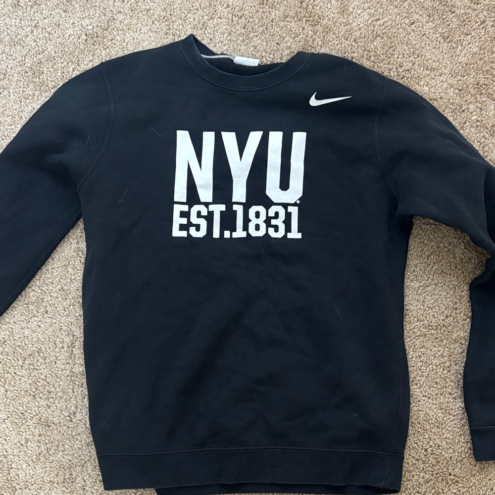 Nike Black Crewneck Sweater with NYU Print